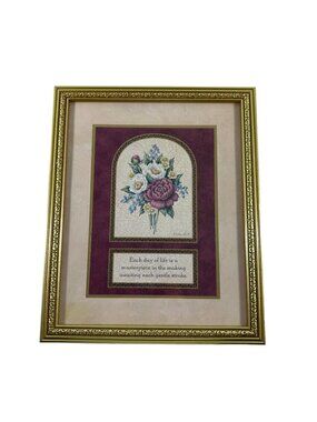 Vintage Each Day of Life is a Masterpiece Wall or Tabletop Decor Floral